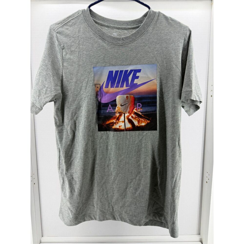 Nike Big Kids' Sportswear Tee-Grey - Size: XL